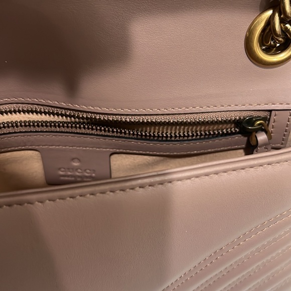 Gucci GG Marmont Small Shoulder Bag in Dusty Pink Leather 100% Authentic - Picture 14 of 14